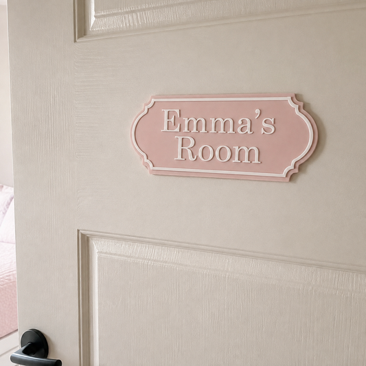 personalised acrylic bedroom door sign