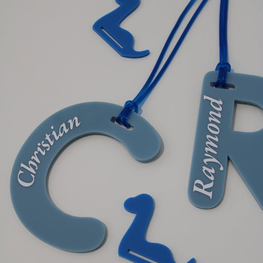 personalised acrylic school bag tag