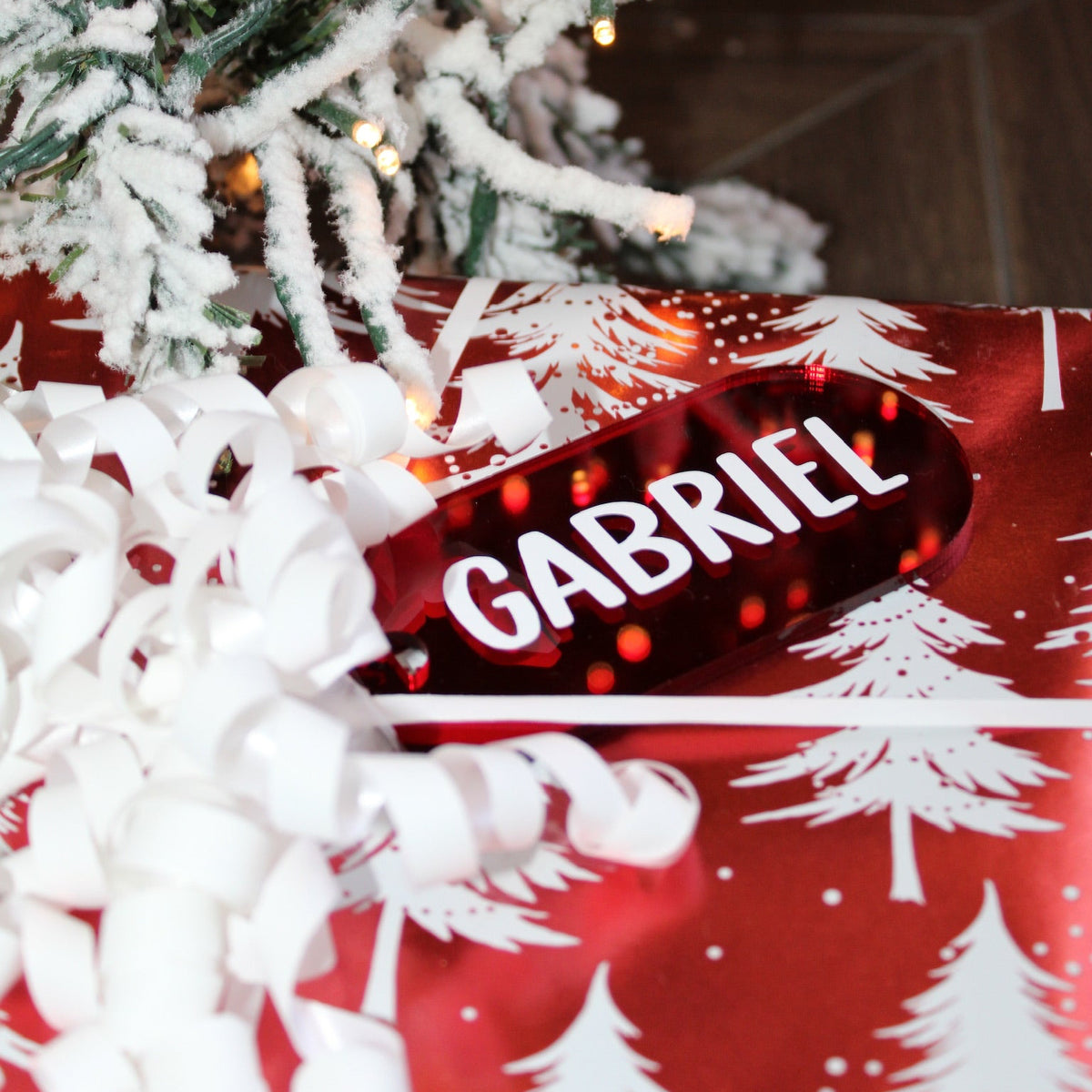 personalised acrylic christmas gift tag