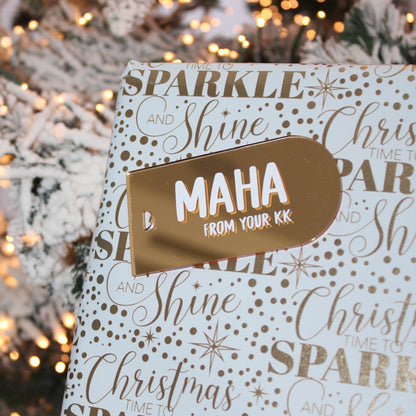 personalised acrylic christmas gift tag