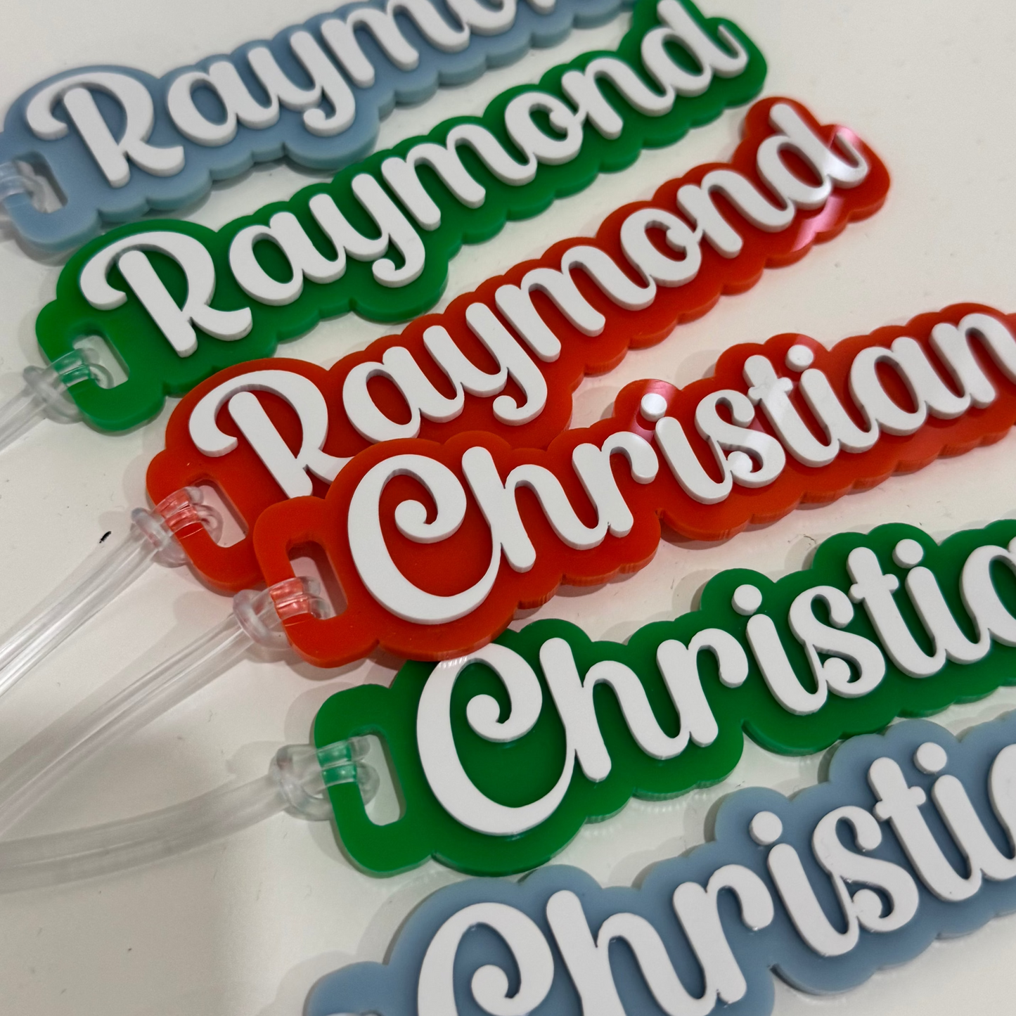 personalised acrylic school bag tag
