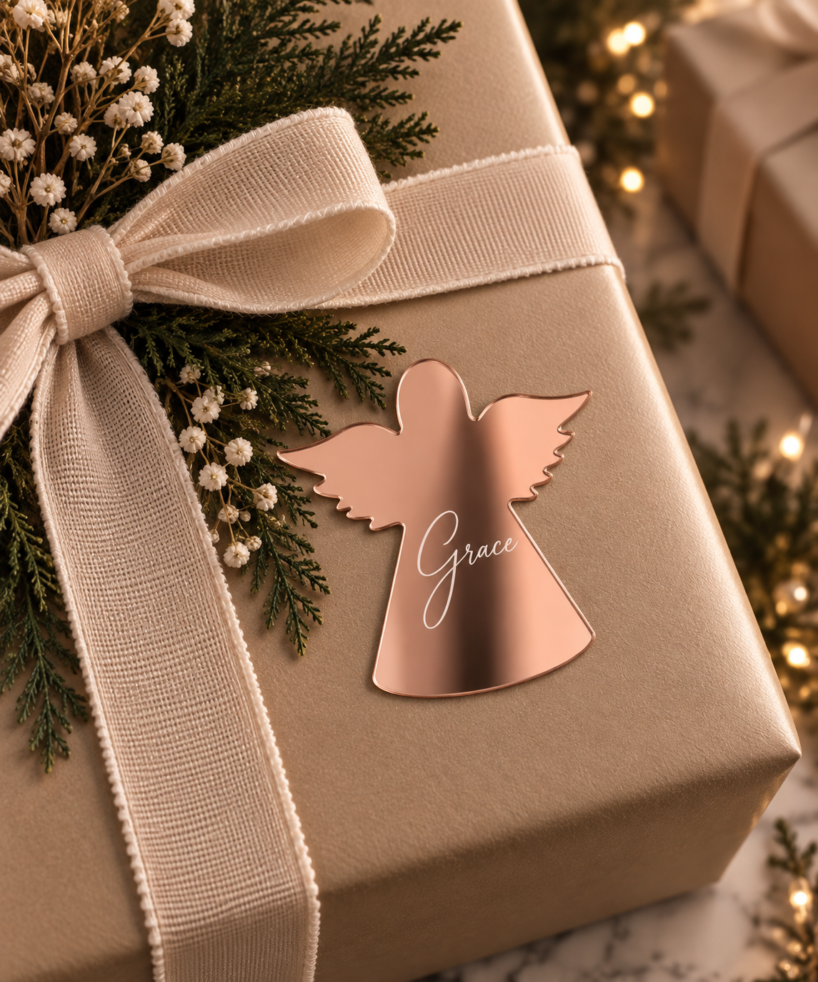 personalised acrylic christmas gift tag