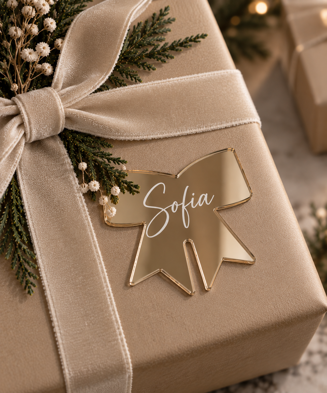 personalised acrylic christmas gift tag