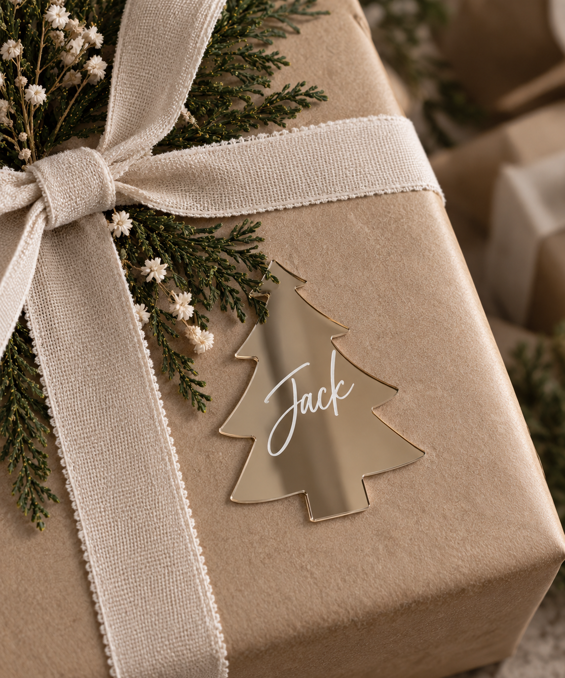 personalised acrylic christmas gift tag