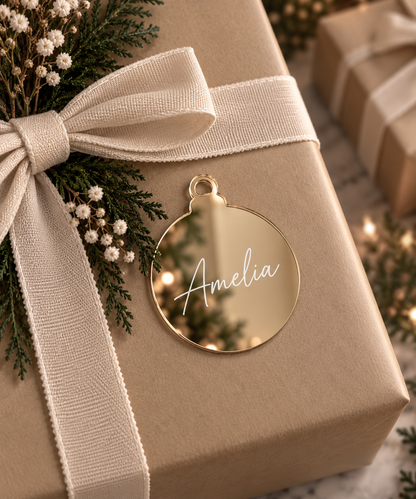 personalised acrylic christmas gift tag